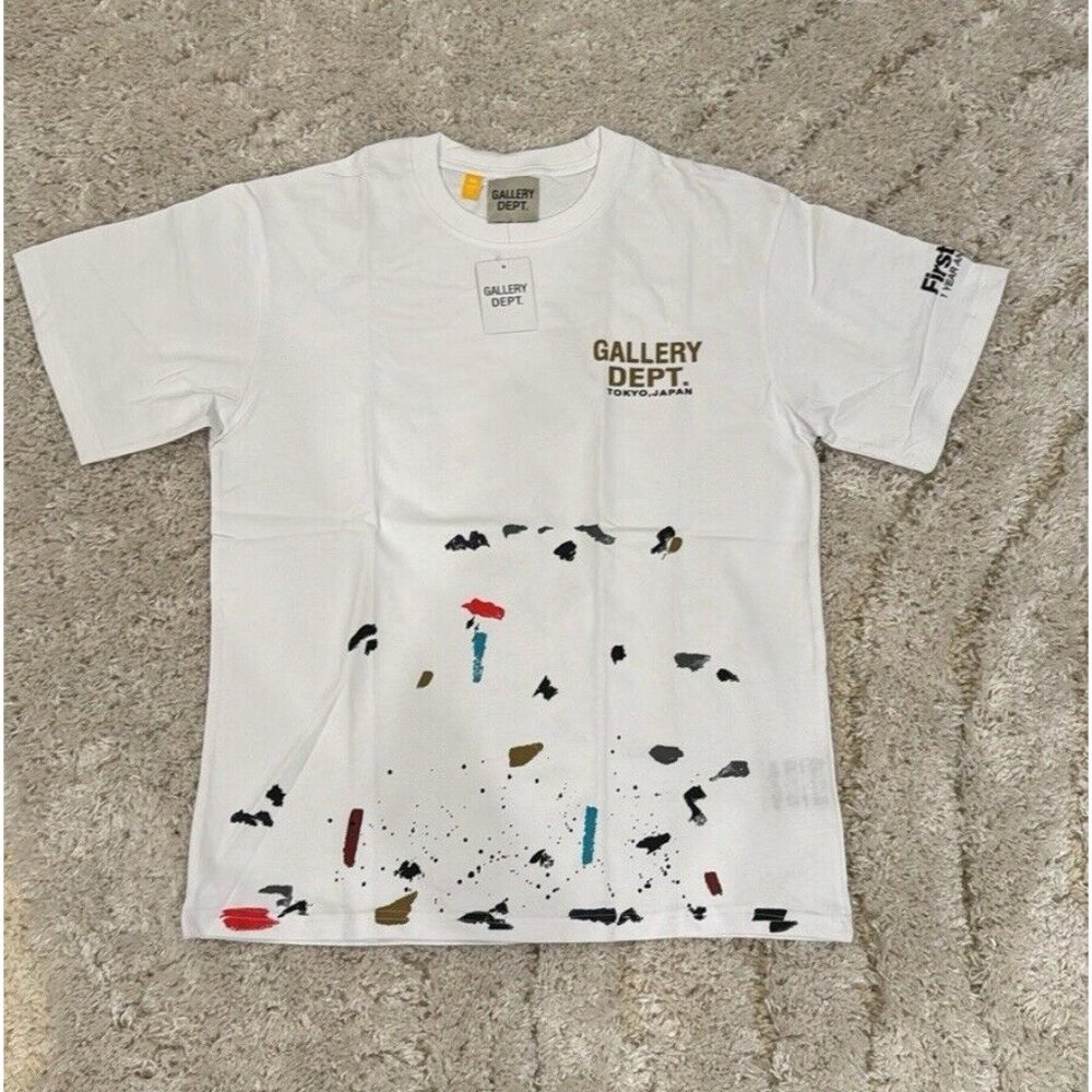 Gallery Dept Tokyo White Paint Splatter T-Shirt For Men Size Small Medium Large